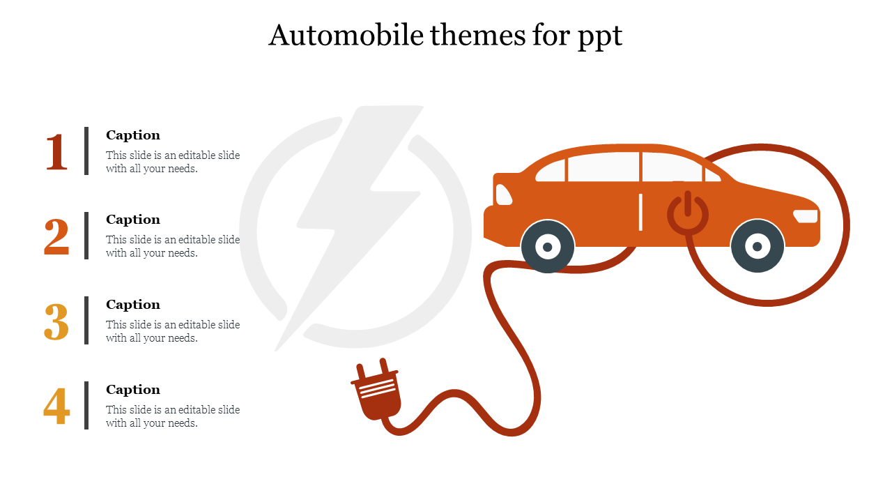 Engaging Automobile Themes For PPT Design With Four Nodes